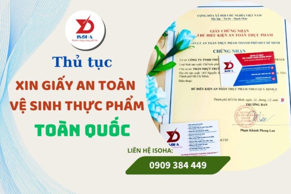 Thủ tục xin giấy an toàn vệ sinh thực phẩm toàn quốc