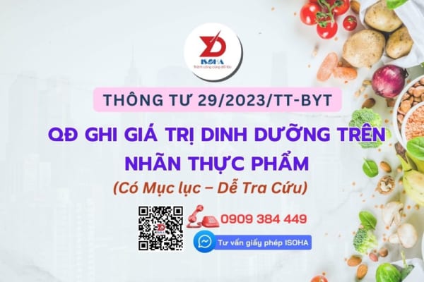 Thông tư 29/2023/TT-BYT: Quy định ghi giá trị dinh dưỡng trên nhãn Thực phẩm