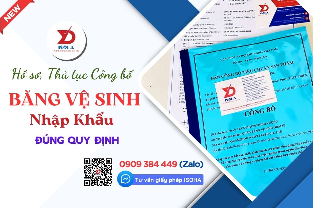 Công bố BĂNG VỆ SINH nhập khẩu đúng luật